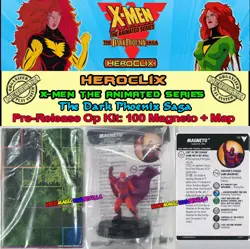HEROCLIX THE DARK PHOENIX SAGA Prerelease Op Kit Magneto (100) + Card NEW + Map - Image 1