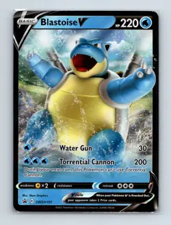 Blastoise V SWSH101 Full Art Promo Rare Pokemon Card LP - Image 1