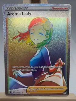 Aroma Lady 221/203 Secret Rare Pokemon TCG Evolving Skies NM/M Card - Image 1