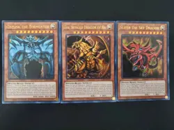 Yu-Gi-Oh! Complete SET Egyptian God Cards Set Slifer, Obelisk, The Wing + Bonus! - Image 1