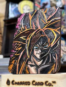 Custom Charred Super Saiyan 4 Gogeta Wooden Card Dragon Ball - Image 4