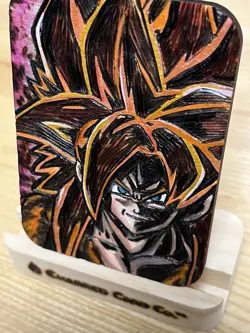 Custom Charred Super Saiyan 4 Gogeta Wooden Card Dragon Ball - Image 5