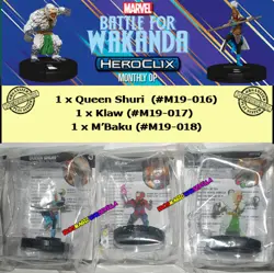 HEROCLIX MARVEL Battle for Wakanda OP Kit - Queen Shuri, Klaw, M'Baku NEW +Cards - Image 1