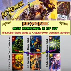 KEYFORGE 2019 SEASONAL TWO - 15 Double Sided Cards (Stun/Power, Damage, Amber) - Image 1