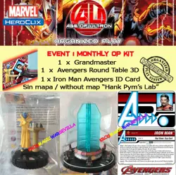 HEROCLIX MARVEL AGE OF ULTRON EVENT 1 OP KIT Grandmaster + Round Table + ID Card - Image 1