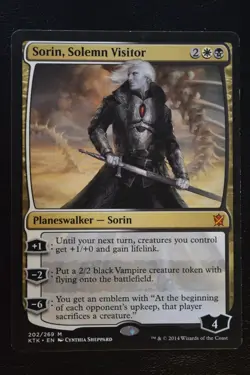 Magic The Gathering MTG SORIN, SOLEMN VISITOR Khans of Tarkir LP Lightly Played - Image 1