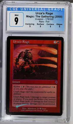 URZA'S RAGE Invasion Foil Rare CGC 9 Q MTG [Nostalgium] - Image 1