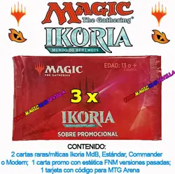 MTG 3 x IKORIA, EL MUNDO DE BEHEMOTS - SOBRE PROMOCIONAL ESPANOL SELLADO Pack - Image 1