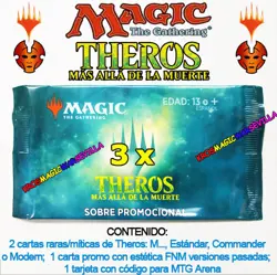 MTG 3 X THEROS: MAS ALLA DE LA MUERTE - Sobre promocional ESPANOL SELLADO - Image 1