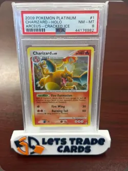 Pokemon Charizard (Cracked Ice Holo) 2009 Platinum Arceus PSA 8 - Image 1