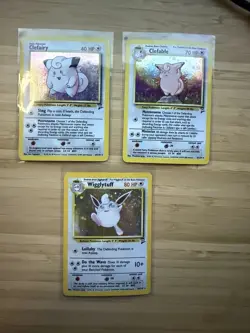Pokemon TCG Base Set 2 Holo Lot Clefairy, Clefable, Wigglytuff 3 Cards - Image 1