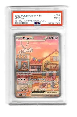 2023 POKEMON SVP EN-SV BLACK STAR PROMO 151 ULTRA-PREM COLL #053 MEW EX PSA 9 - Image 1