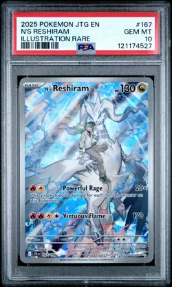 2025 POKEMON JTG EN-JOURNEY TOGETHER ILLUSTRATION RARE #167 N'S RESHIRAM PSA 10 - Image 1