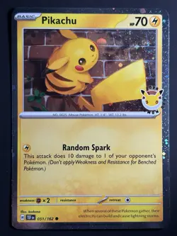 SWIRL Pikachu 051 /162 Stamped 2026 Pokemon Day 30th Anniversary Promo Cosmos - Image 1
