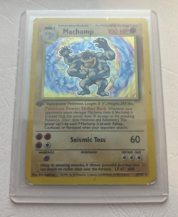 Machamp 1st Edition Holo Rare 1999 8/102 Base Set Unlimited Pokemon TCG - Image 1