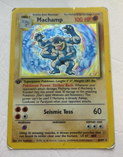 Machamp 1st Edition Holo Rare 1999 8/102 Base Set Unlimited Pokemon TCG - Image 2