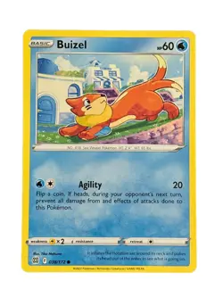New: 2022 Pokemon TCG Buizel Sword & Shield: Brilliant Stars 038 Regular Common - Image 1