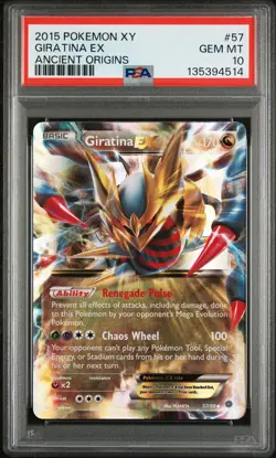 2015 POKEMON XY ANCIENT ORIGINS #57 GIRATINA EX PSA 10 - Image 1