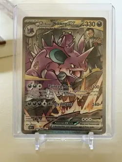 Pokemon Team Rocket's Nidoking ex 233/182 Sv10 Rare Holo 330 HP Kingly Impact - Image 1