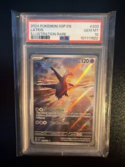 Pokemon TCG Latios PSA 10 203/191 S&V Surging Sparks FA Illustration Rare Holo - Image 1
