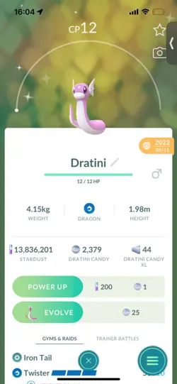Pokemon Go Shiny Dratini ( Stage 1 ) - Image 1
