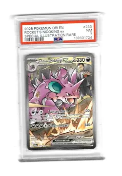 2025 Pokemon DRI EN Rockets Nidoking ex Special Illustration Rare SIR #233 PSA 7 - Image 1