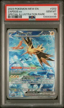 2023 POKEMON MEW EN-151 SPECIAL ILLUSTRATION RARE #202 ZAPDOS EX PSA 10 - Image 1