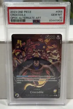 PSA 10 - Crocodile #058 - OP04 Alternate Art - 2023 One Piece Gem MT English - Image 1