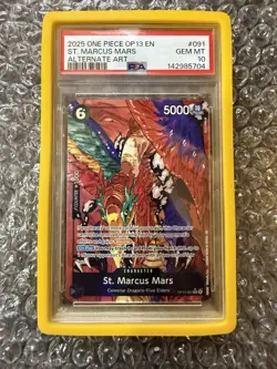 One Piece TCG St. Marcus Mars Alternate Art OP13-091 PSA 10 Carrying On His Will - Image 3