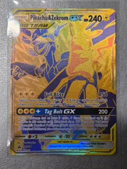 Pokemon Card Pikachu & Zekrom SM248 Black Star Promo Full Art Near Mint - Image 1