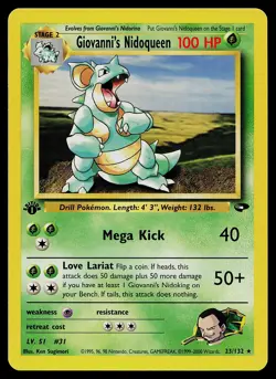 Pokemon Card - Giovanni's Nidoqueen 1st Edition Gym Challenge 23/132 Rare - Image 1