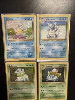 Holo Bulbasaur, Ivysaur, Squirtle, Wartortle Pokemon Trading Card Game Classic - Image 1