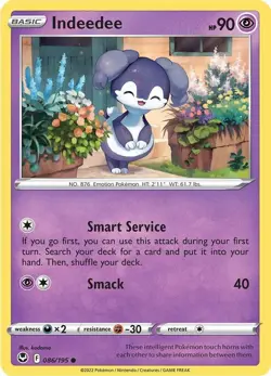 Indeedee SWSH12: Silver Tempest 086/195 NM English Pokemon Card - Image 1