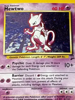 Mewtwo 10/130 Base Set 2 Holo Vintage Pokemon Card WOTC HP/DMG - Image 1