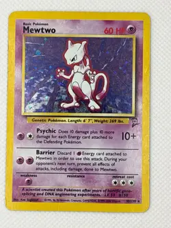 Mewtwo 10/130 Base Set 2 Holo Vintage Pokemon Card WOTC HP/DMG - Image 4