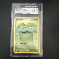 Bulbasaur 12/17 CGC 10 Gem Mint POP Series 2 Pokemon Promo Card 2005 - Image 1