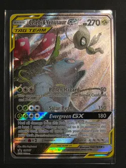 Pokemon TCG Celebi & Venusaur GX SM167 Promo Tag Team Holo Card NM - Image 1