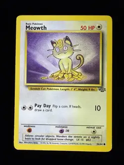 MEOWTH 56/64 COMMON JUNGLE POKEMON UNLIMITED - Image 1