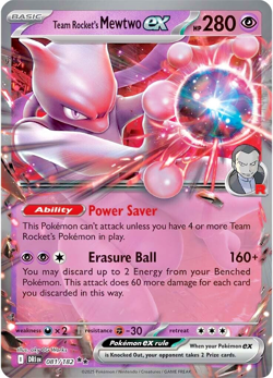 Pokemon Team Rocket's Mewtwo ex 081/182 Double Rare Destined Rivals NM/Mint Holo - Image 1