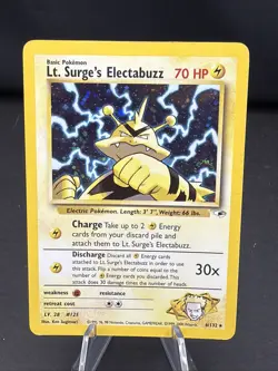 Pokemon TCG Lt. Surge's Electabuzz Gym Heroes 6/132 Nice Swirl - Image 1
