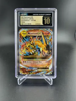 CGC Pristine 10 Pokemon TCG M Charizard EX 13/108 Evolutions Holo (2016) - Image 1