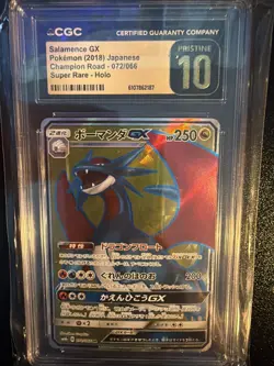 2018 POKEMON JAPANESE SUN&MOON CHAMPION ROAD #072 FA/SALAMENCE GX Cgc Pristine10 - Image 1