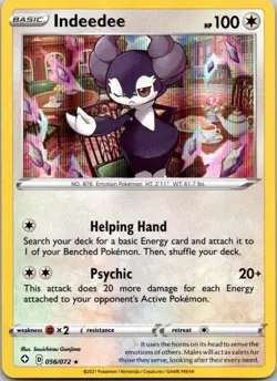 Indeedee 056/072 Holo R Shining Fates Pokemon NM - Image 1