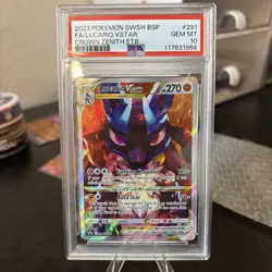 PSA 10 LUCARIO VSTAR SWSH291 BLACK STAR PROMO CROWN ZENITH ETB POKEMON 😍 - Image 1