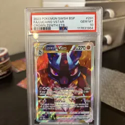 PSA 10 LUCARIO VSTAR SWSH291 BLACK STAR PROMO CROWN ZENITH ETB POKEMON 😍 - Image 3