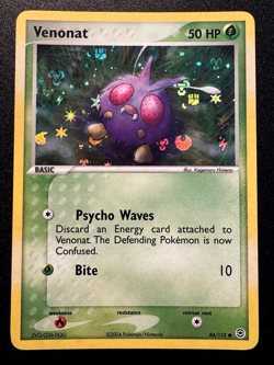 Venonat 84/112 EX FireRed & LeafGreen Pokemon Card Reverse Holo Foil Rare LP - Image 1