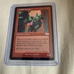 Goblin Lackey Urza's Saga Regular Card Near Mint Condition - Image 1