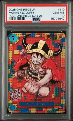 2025 ONE PIECE JPN PREM CARD COLL -ONE PIECE DAY'25- #110 MONKEY D. LUFFY PSA 10 - Image 1
