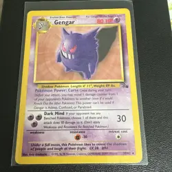 Gengar 20/62 Fossil Non Holo Rare Pokemon Card WOTC LP - Image 1