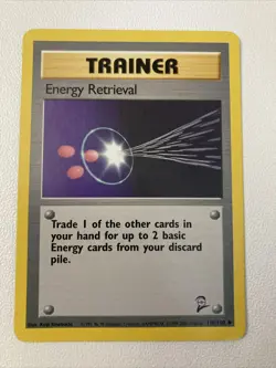 2000 Energy Retrieval 110/130 Base Set 2 Trainer Pokemon Card WOTC LP Rare - Image 1